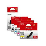 5 Pack Canon PGI-650XL, CLI-651XL High Yield Ink Combo [1BK,1PBK,1C,1M,1Y]