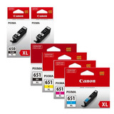 6 Pack Canon PGI-650XL, CLI-651XL High Yield Ink Combo [2BK,1PBK,1C,1M,1Y]