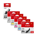 6 Pack Canon PGI-670XL, CLI-671XL High Yield Ink Combo [1BK,1PBK,1C,1M,1Y,1GY]