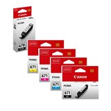5 Pack Canon PGI-670, CLI-671 Ink Combo [1BK,1PBK,1C,1M,1Y]