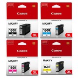 Canon PGI-1600XLBK, C, M, Y Set of 4 High Yield Inkjet Cartridges