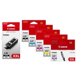 6 Pack Canon PGI-680XXL, CLI-681XXL Extra High Yield Ink Combo [1BK,1PBK,1C,1M,1Y, 1PB]