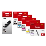 6 Pack Canon PGI-680XL, CLI-681XL High Yield Ink Combo [1BK,1PBK,1C,1M,1Y, 1PB]