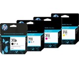 HP No 711B BK, C, M, Y Set of 4 Inkjet Cartridges