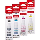 Canon GI-55BK, C, M, Y Set of 4 Inkjet Bottles