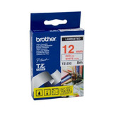 Brother TZe-232 / 12mm Red Text On White Laminated Labelling Tape - 8 Metres