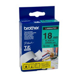 Brother TZe-741 / 18mm Black Text On Green Laminated Labelling Tape - 8 Metres