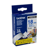 Brother TZe-243 / 18mm Blue Text On White Laminated Labelling Tape - 8 Metres