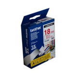Brother TZe-242 / 18mm Red Text On White Laminated Labelling Tape - 8 Metres