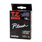 Brother TZe-345 / 18mm White Text On Black Laminated Labelling Tape - 8 Metres