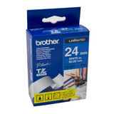 Brother TZe-555 / 24mm White Text On Blue Laminated Labelling Tape - 8 Metres