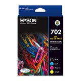 Epson 702 Black, Cyan, Magenta & Yellow Colour Pack