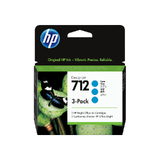 HP No 712 / 3ED77A 29ml Cyan Ink Cartridge - 3 Pack