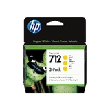 HP No 712 / 3ED79A 29ml Yellow Ink Cartridge - 3 Pack