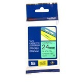 Brother TZe-751 / 24mm Black on Green Laminated Labelling Tape - 8 Metres