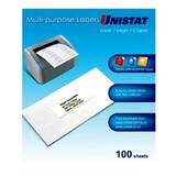 Unistat LIP Label 1Up 297X210 Pk100