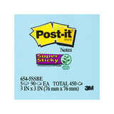 Post-It Super Sticky 654-5SSBE Elec Blue 75 x 75mm Box 4