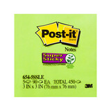 Post-It 654-5SSLE Super Sticky Lime 75x75mm Pack 5 Box 4