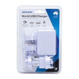 Jackson Worldwide USB Charger - Regions: UK / EU / US / AU