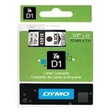 Dymo D1 Label Cassette 12mmx7m (SD45010) - Black on Transparant
