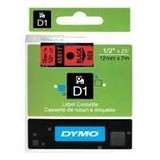 Dymo D1 Label Cassette 12mmx7m (SD45017) - Black on Red
