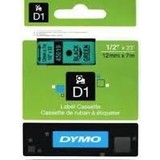 Dymo D1 Label Cassette 12mmx7m (SD45019) - Black on Green