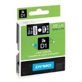 Dymo D1 Label Cassette 12mmx7m (SD45021) - White on Black