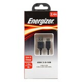 Energizer 1.2m USB-C to USB-A Black Cable