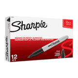 Sharpie Super Fine Point Permanent Marker Black Box 12 (33001)
