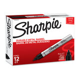 Sharpie Metal Permanent Marker Bullet Tip Black Box 12 (S20093047)