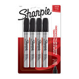 Sharpie Metal Permanent Marker Bullet Black Pack 4 (1794272)