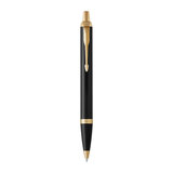Parker IM Black Gold Trim Ballpoint Pen Medium Blue
