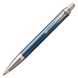 Parker IM Prem Ballpoint Pen Blue Grey with Chrome Trim