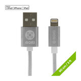 Moki Braided Lightning SynCharge Cable (90cm) - Silver