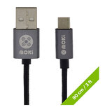Moki Braided MicroUSB Syncharge Cable (90cm)
