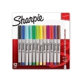 Sharpie Perm Mrk U/Fine Ast Pk12