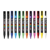Posca PC-3M Fine Blt Asst Pk12