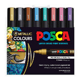 Posca PC-5M Med Blt Metalc Pk8