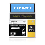 Dymo Rhino Black on White 19mm Industrial Vinyl Tape - 19mm x 5.5m (18484)