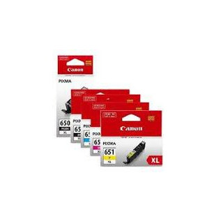 5 Pack Canon PGI-650XL, CLI-651XL High Yield Ink Combo [1BK,1PBK,1C,1M,1Y]