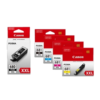 5 Pack Canon PGI-680XXL, CLI-681XXL Extra High Yield Ink Combo [1BK,1PBK,1C,1M,1Y]