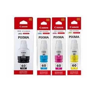 Canon GI-60BK, C, M, Y Set of 4 Ink Bottles
