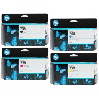 HP No 738 BK, C, M, Y Set of 4 Inkjet Cartridges