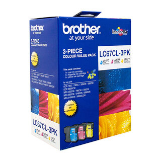 Brother LC-67CL3PK Cyan, Magenta & Yellow Colour Pack