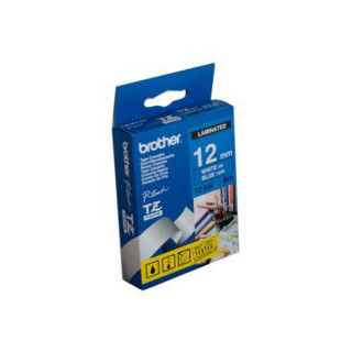 Brother TZe-535 / 12mm White Text On Blue Laminated Labelling Tape - 8 Metres