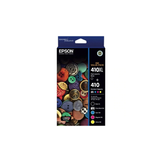Epson 410XL Black + 4 Std Colours (PB, C, M, Y) - Ink Cartridge Value Pack