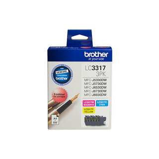 Brother LC-3317 Cyan, Magenta, Yellow Colour Ink Pack