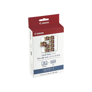 Canon KC-18IL Card Size Labels 54 x 86mm Ink and Paper Pack