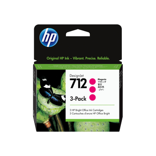 HP No 712 / 3ED78A 29ml Magenta Ink Cartridge - 3 Pack