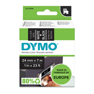 Dymo D1 Tape 24mmx7M White on Black